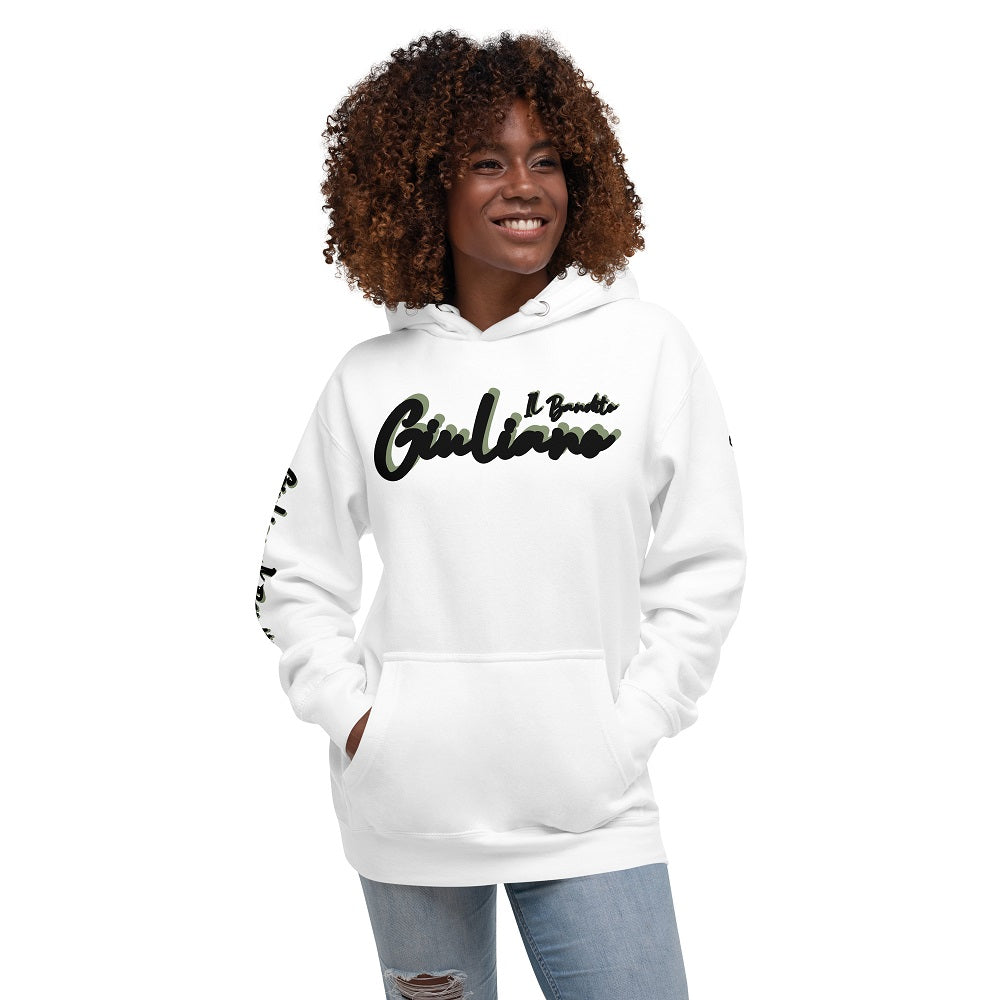 Giuliano il Bandito Pull-Sweat Hoodie unisexe à capuche avec poche avant.