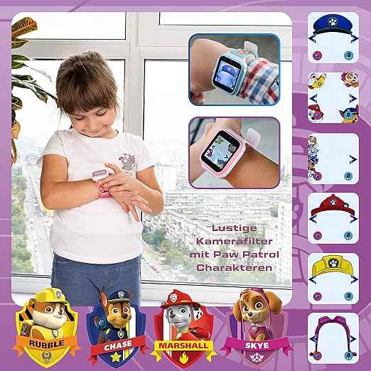 Pat' Patrouille Montre Enfant Technaxx Rose 4G, GPS, SOS, Appels et Suivi, Vidéo, 6-10 ans.