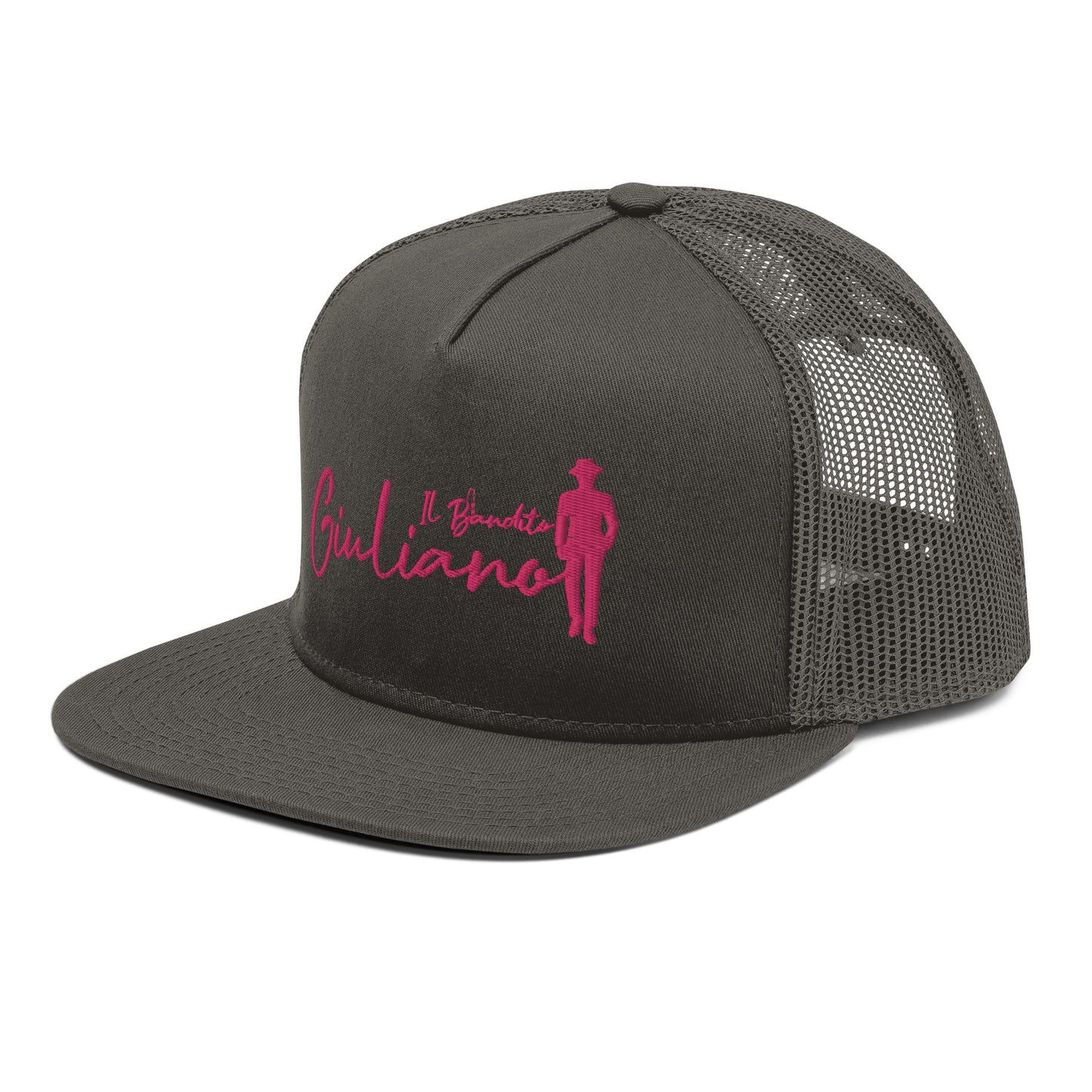 Giuliano il Bandito Casquette Brodée en Rose, Spécialement Conçue pour la Femme au Style Affirmé