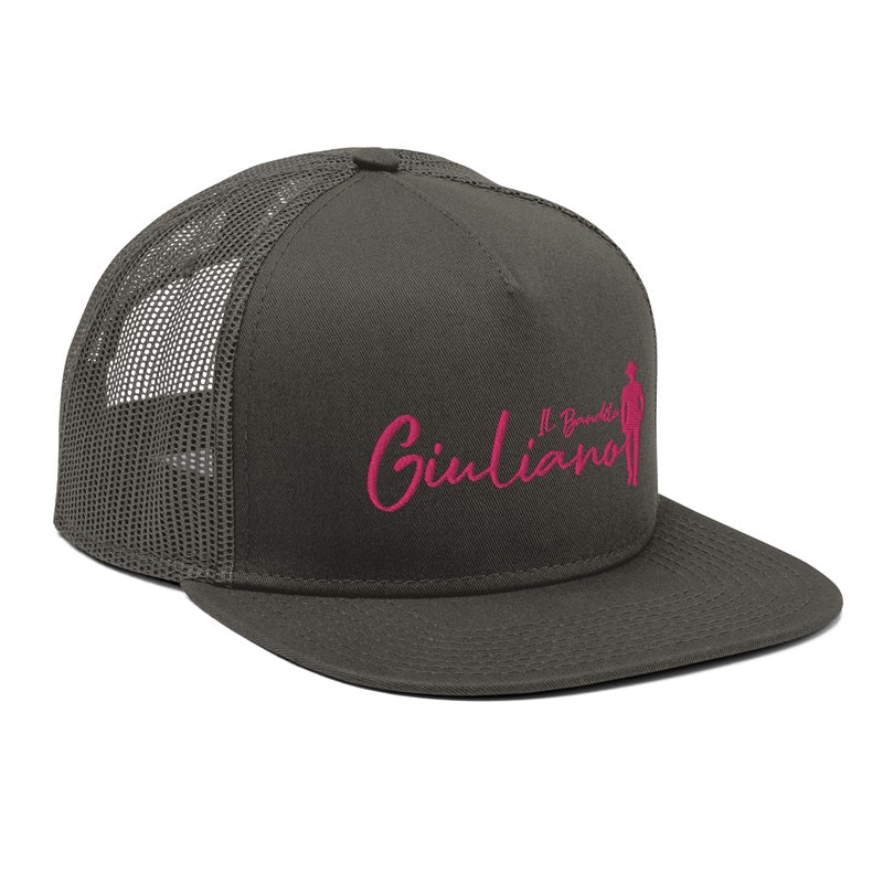 Giuliano il Bandito Casquette Brodée en Rose, Spécialement Conçue pour la Femme au Style Affirmé