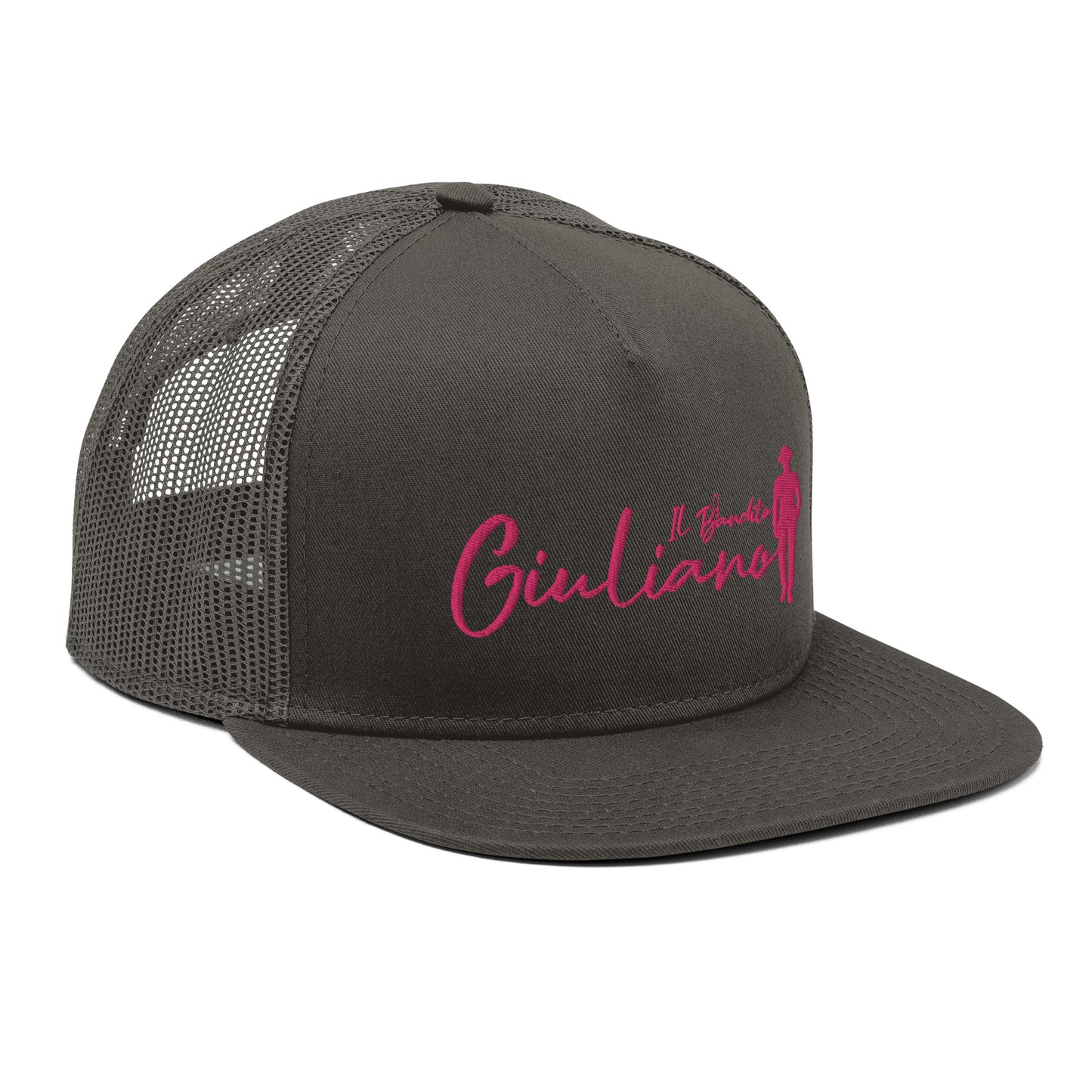 Giuliano il Bandito Casquette Brodée en Rose, Spécialement Conçue pour la Femme au Style Affirmé
