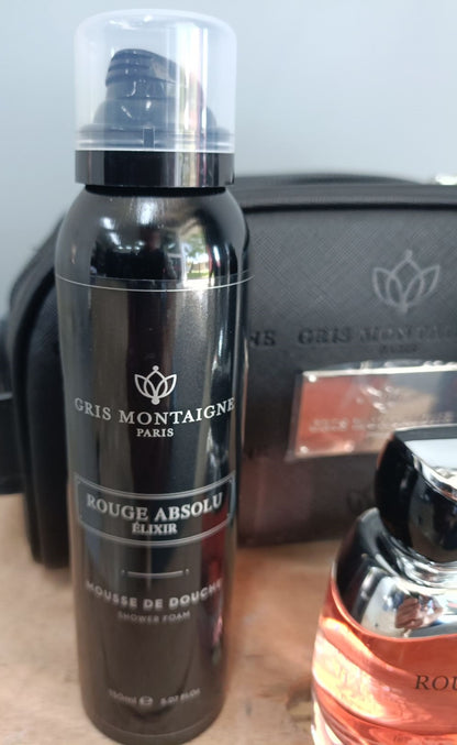 Coffret Rouge Absolu Élixir Homme de Gris Montaigne Paris, Élégance Intemporelle.