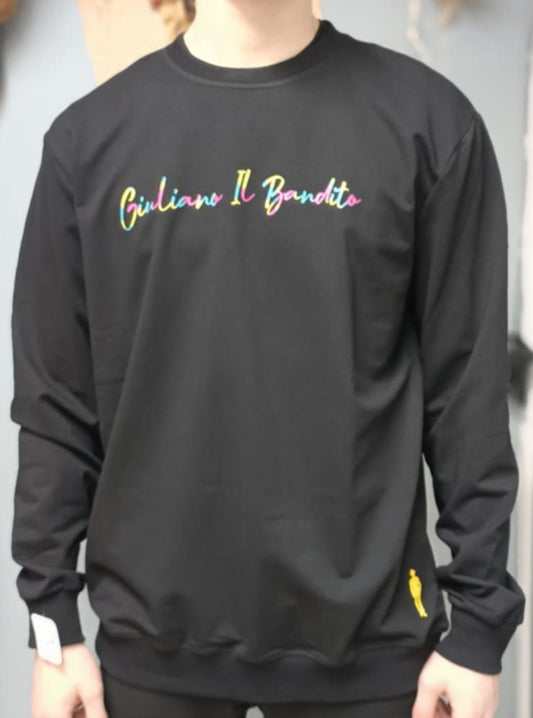 Giuliano il Bandito Pull Noir: Style audacieux et détails sophistiqués.
