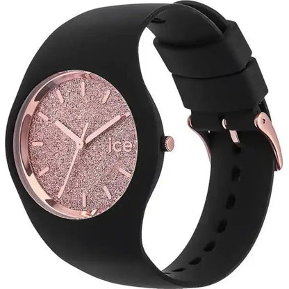 Montre ICE glitter Noir Rose Gold Medium 40 mm.