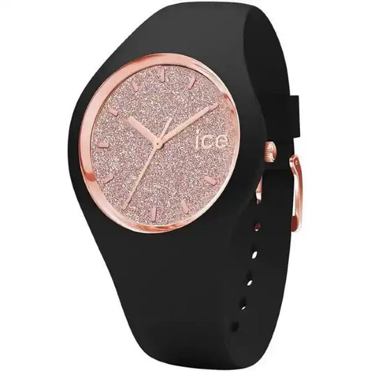 Montre ICE glitter Noir Rose Gold Medium 40 mm.