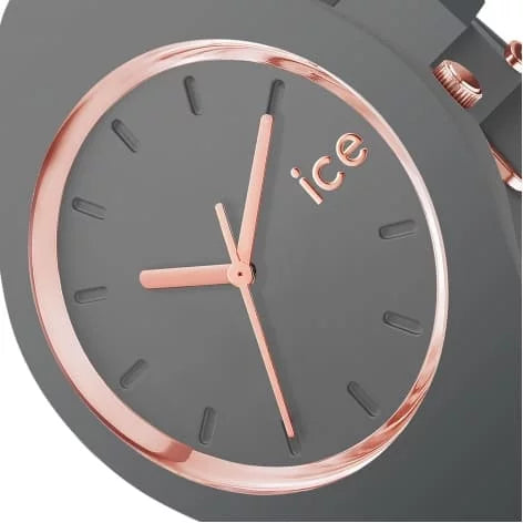 Montre ICE glam couleur gris rose gold bracelet silicone 44 mm.