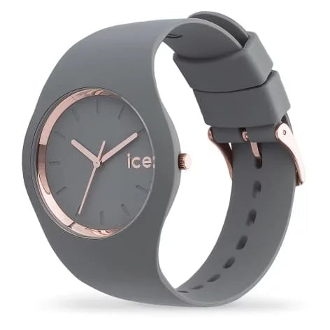 Montre ICE glam couleur gris rose gold bracelet silicone 44 mm.