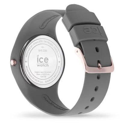 Montre ICE glam couleur gris rose gold bracelet silicone 44 mm.