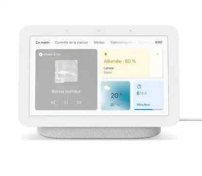 Enceinte Google Nest Hub 2ème Génération Galet - Connectivité Intelligente.