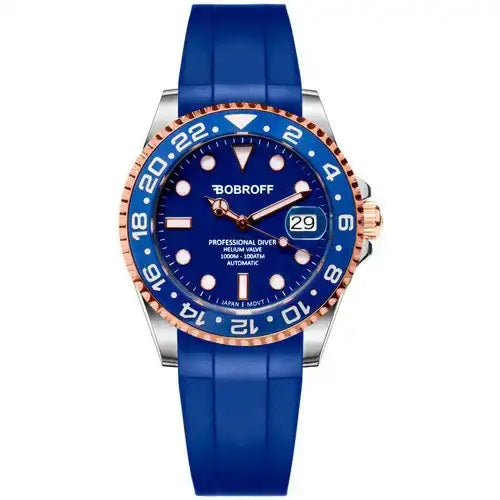 Montre Unisexe Haut de Gamme Bobroff BF0006-CA Bleu Ø 41 mm : Affirmez votre Style.